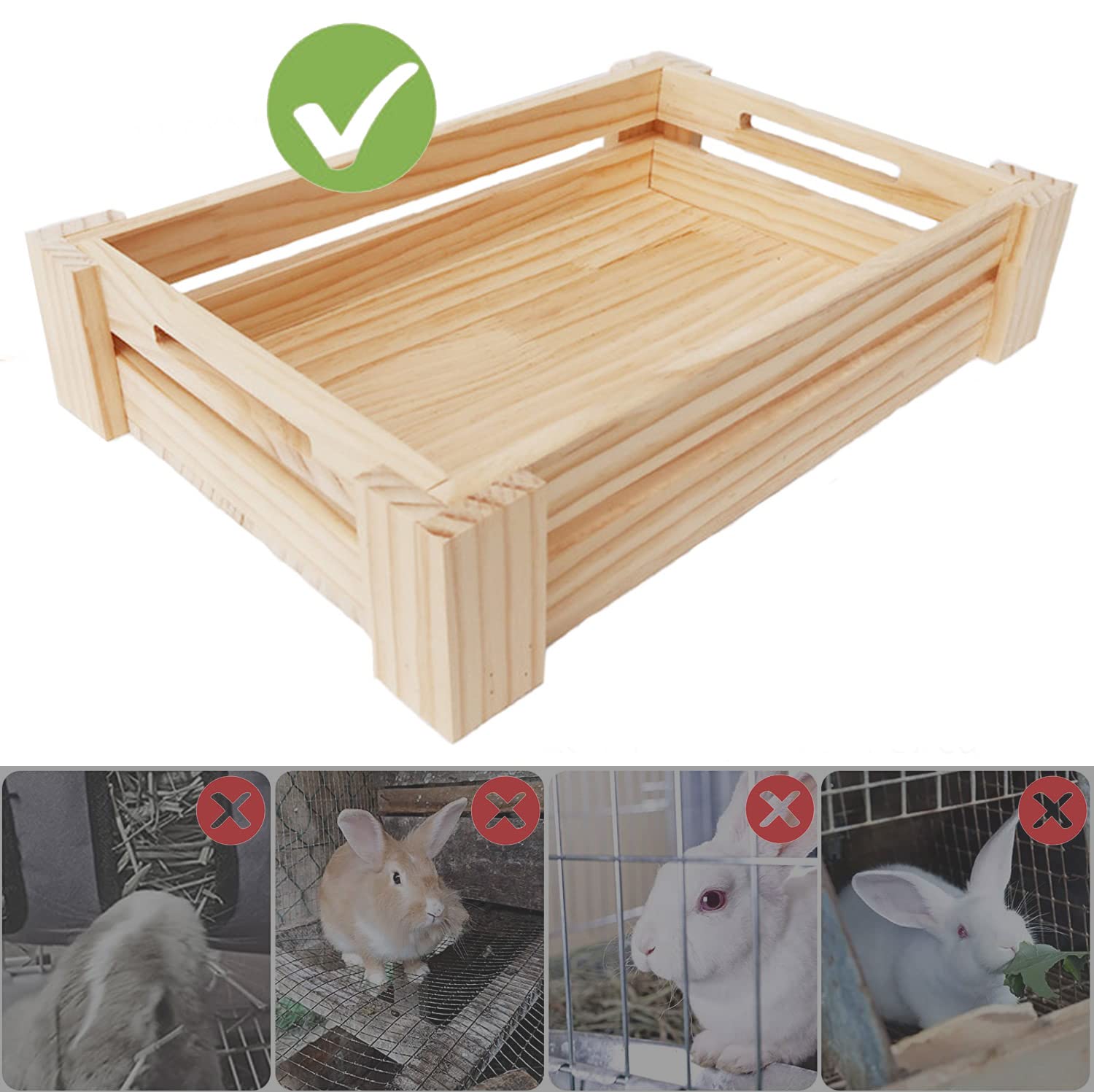 Amazon | IYOIYA うさぎ 牧草入れ 木製 3WAY 食器 寝床 かじり木